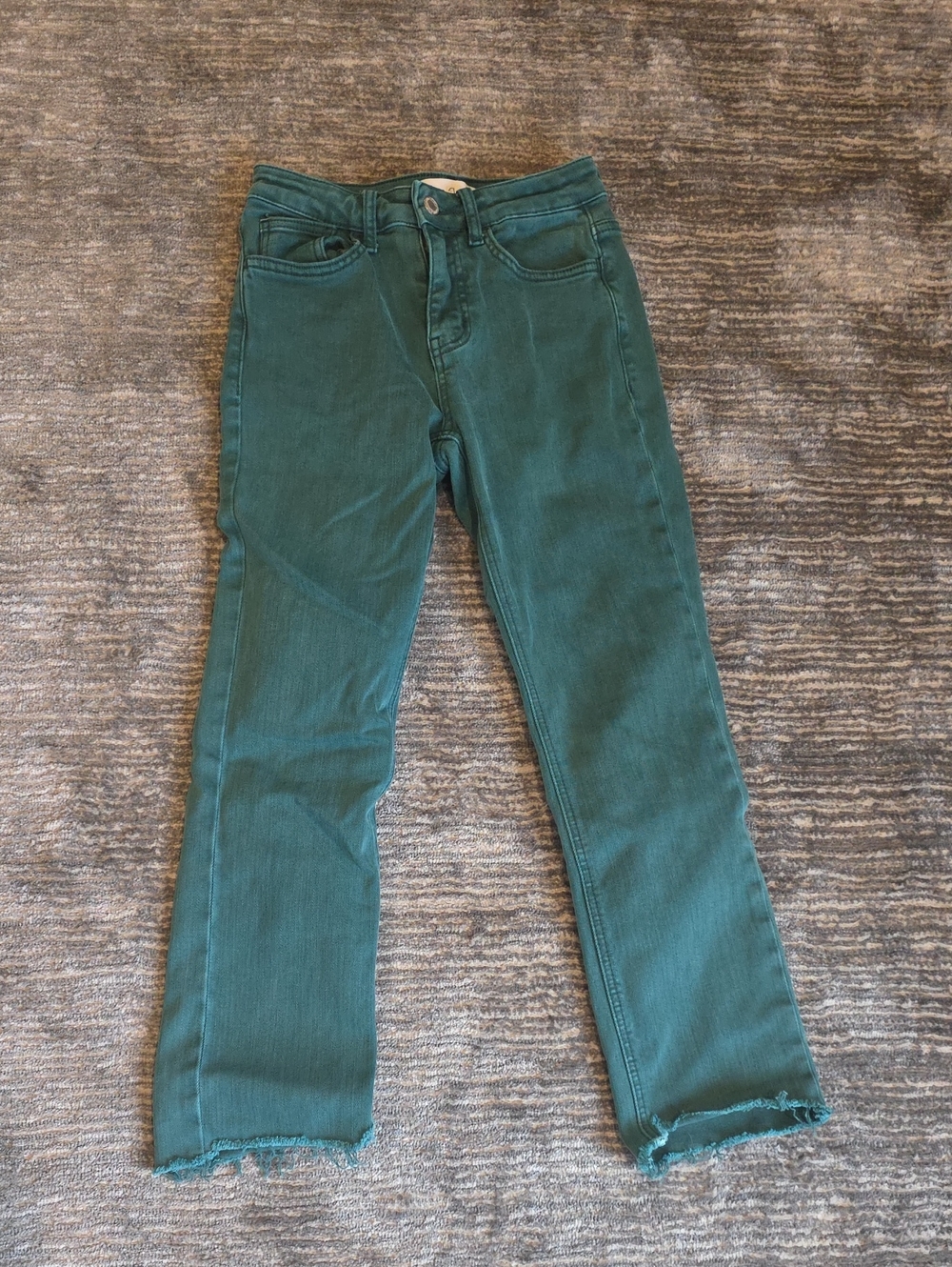 Women’s Teal Green Cropped Straight Jeans